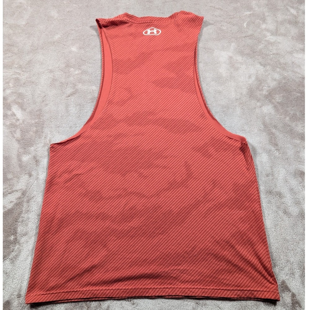Under Armour Project Rock Tank Top Mens Small Orange 100 Percent Effort Guts - Picture 2 of 9